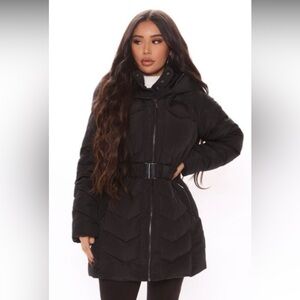 Black puffy winter coat from Fashion Nova size large.